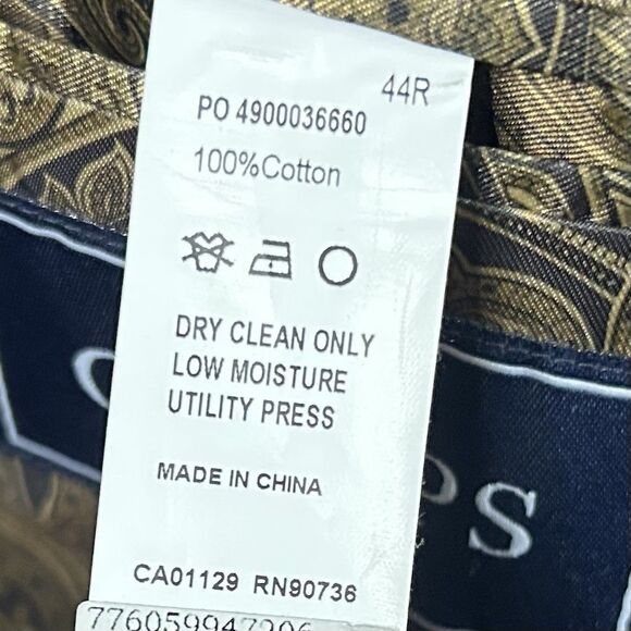 Chaps 44R Corduroy Sport Coat 100% Cotton Brown Two Button Paisley Lined Vented - Picture 4 of 8